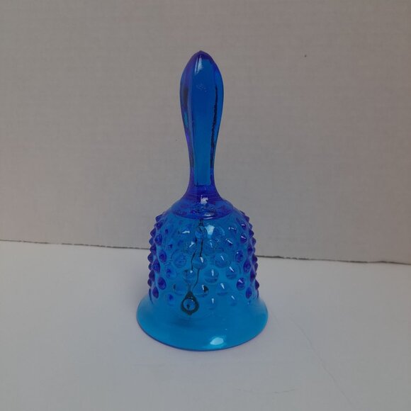 Fenton Cobalt Blue Hobnail Glass Bell 6" Handcrafted Decorative Piece - Picture 1 of 10